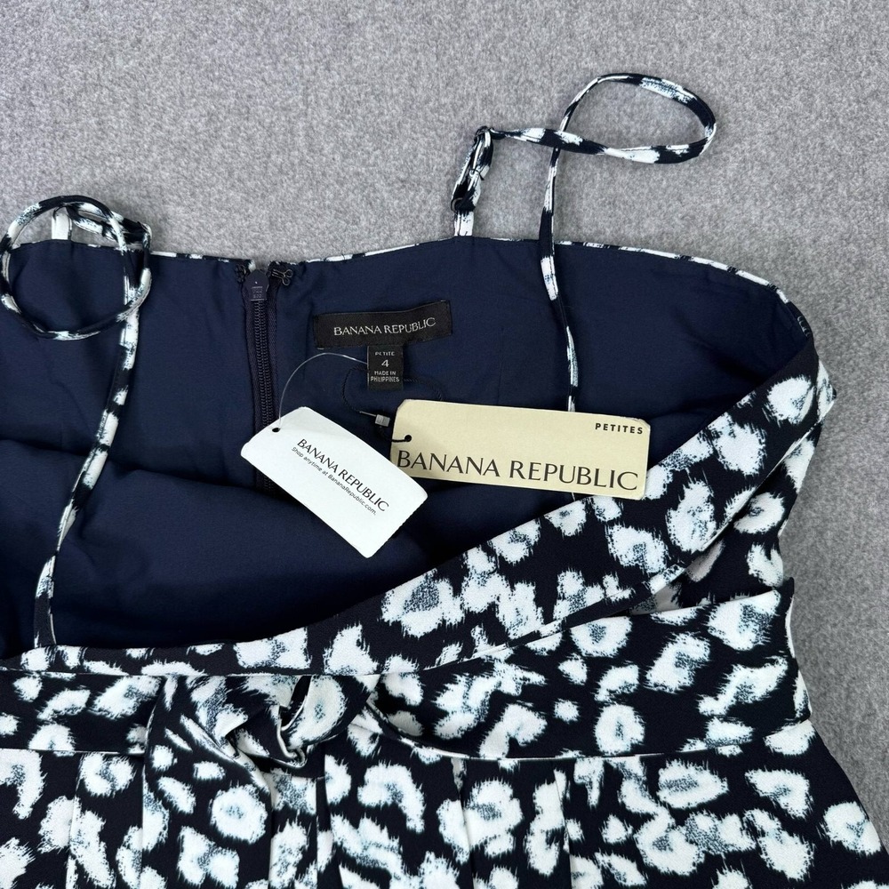 Banana Republic Cropped Wide Leg Jumpsuit Womens Size 4P Square‎ Neck Belted - Picture 4 of 10